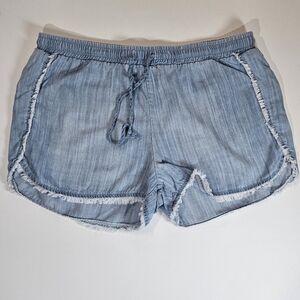 Cloth & Stone Shorts Womens Large Blue Cutoff Adjustable Waist Pocketed Relaxed‎